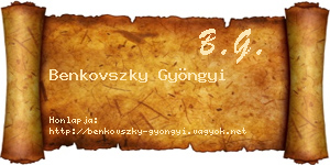 Benkovszky Gyöngyi névjegykártya