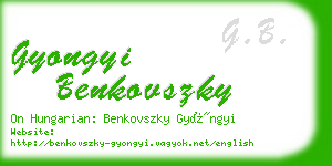 gyongyi benkovszky business card